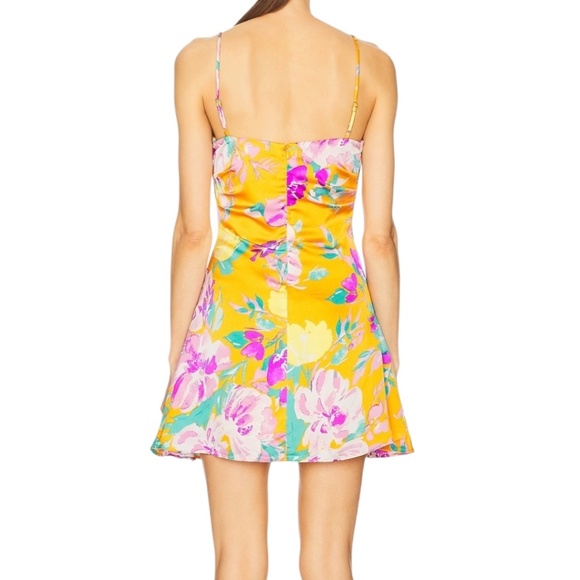 ASTR the Label Cerinthe Satin Floral Mini Dress in Orange - Picture 9 of 17